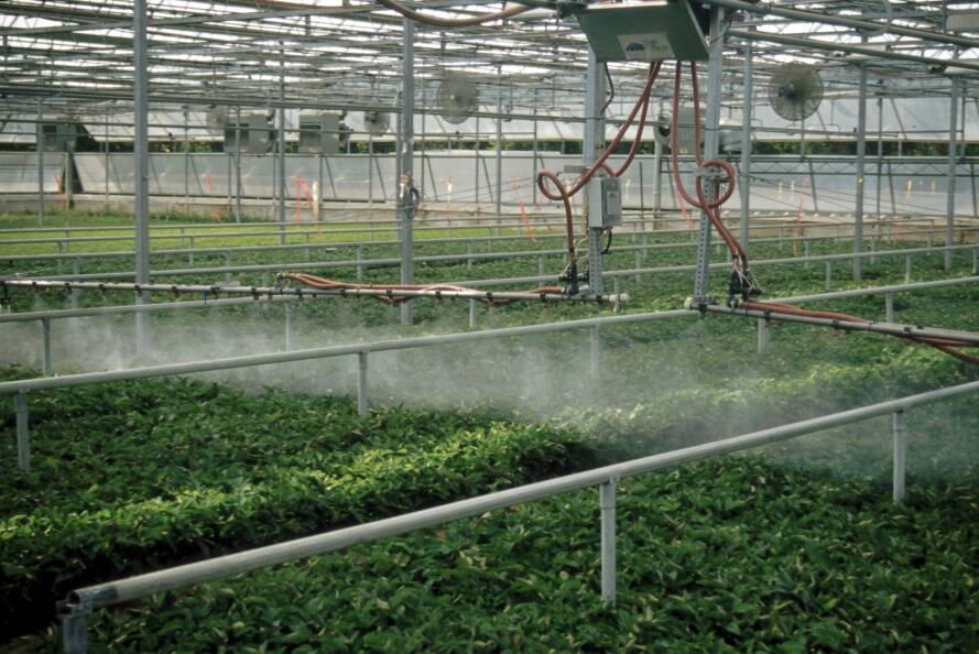 Photo of movable boom irrigation.