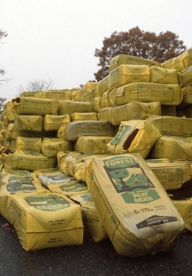 Photo of bags of peat.