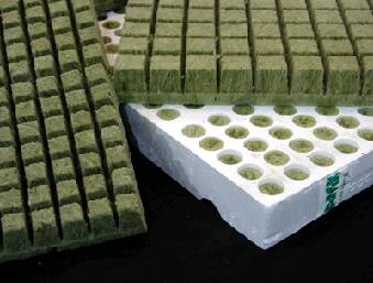 Photo of rockwool in preformed blocks.